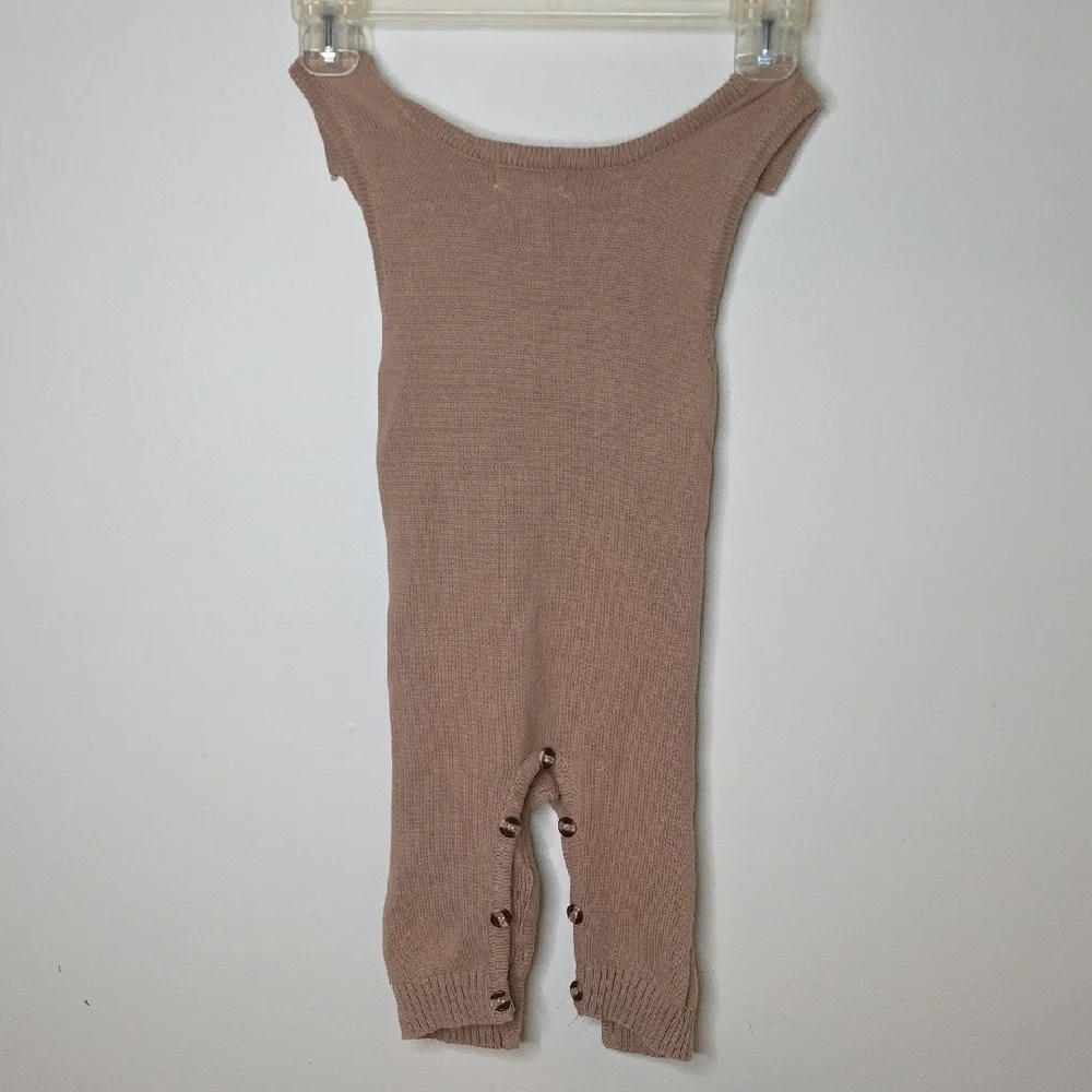 Brown Quilted Knit Overalls 2T , 90 CM Auro Mesa Unisex